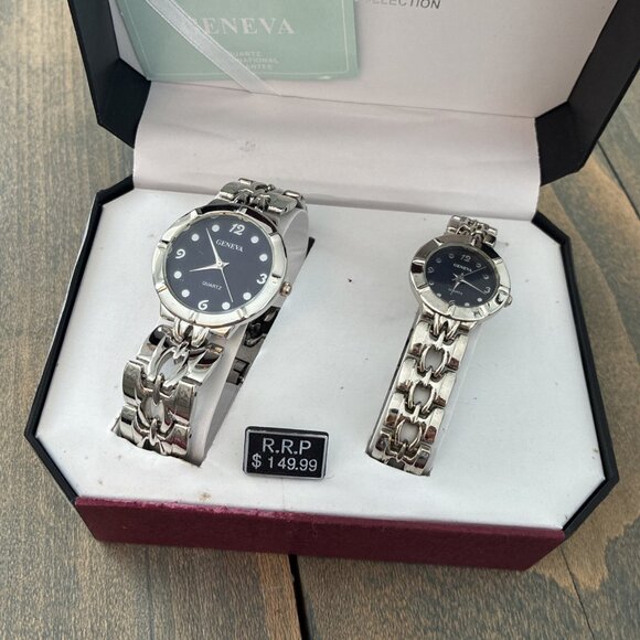 Geneva Wrist Watch His/Hers Quartz Stainless Steel - MSRP $149.99 (D9) - Picture 2 of 7